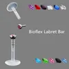 Clear Bioplast Shaft with Jeweled Top Lip Stud Jewelry Piercing Bioflex Labret Bar