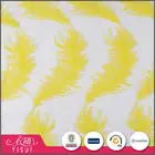 Latest design fashion yellow feather pattern embroidery dry lace fabric for lingerie
