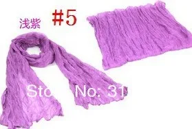 JPscarf 9000 Korean wrinkle scarf wild candy -colored transparent elegant silk scarf shawl lots of colors