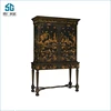 Luxury chinese style antique hand painted art hall living room solid wood cabinet