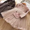 S11386B New candy color girl crown embroidered dress for 3-8years