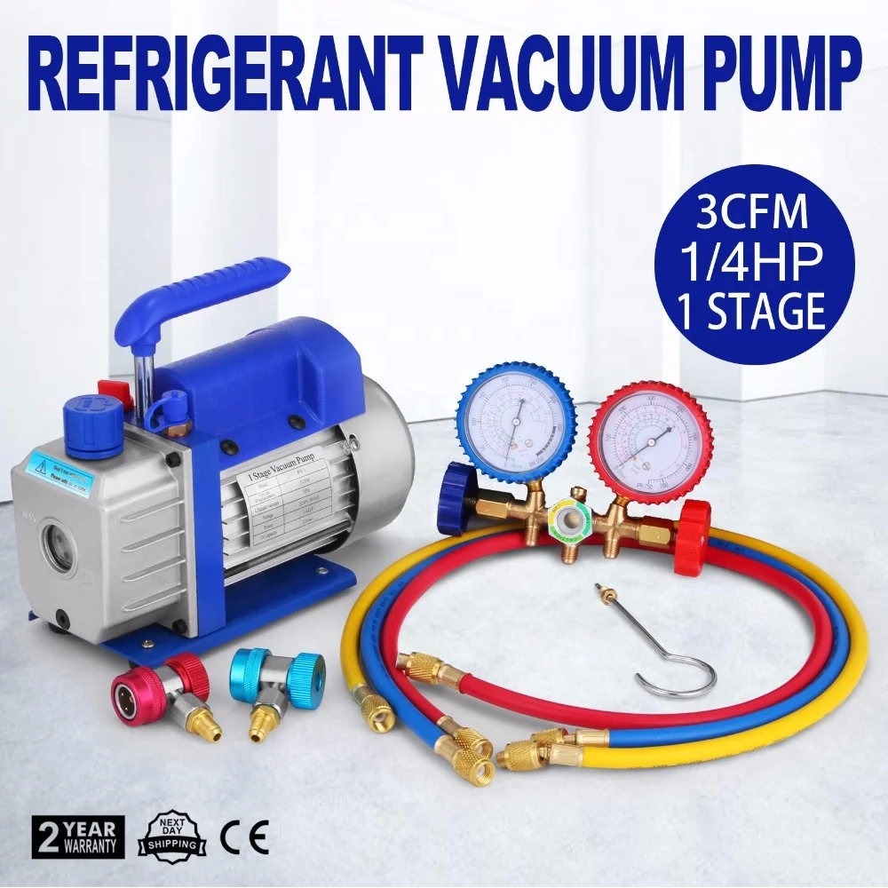 ac refrigeration kit a/c manifold gauge air vacuum pump hvac