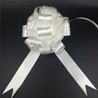Happy Holiday Christmas Gift Wrap White Satin Butterfly Style Bow