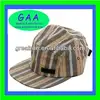 Clean design flat brim camp cap custom vertical stripe 5 panel cap for sale