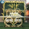 Rectangular 8 Person Glass Top Stainless Steel Gold Wedding Table