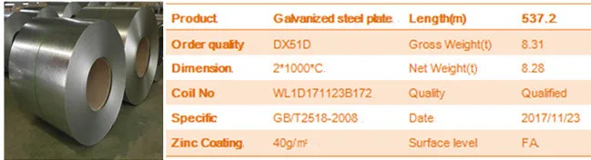 Hot Dip Galvanized Steel Plate for China