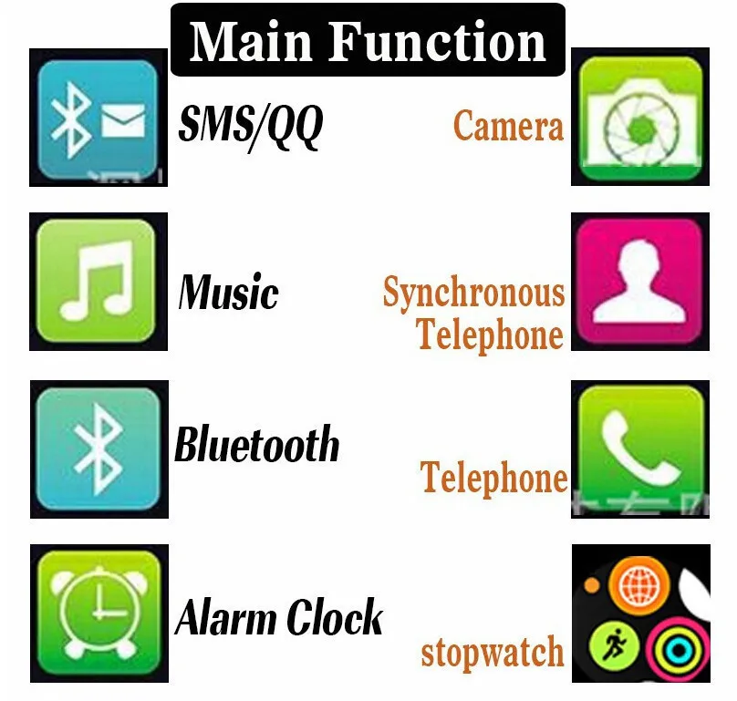 2016 Newest Smart Watch AW08 1.44" Capacitive Screen Bluetooth 4.1 Phone Watch Smartwatch For Apple Samsung Android Phone