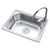 HUICI 6045 India High quality single bowl 201 stainless steel kitchen sink with drain board kitchen sink drain bag