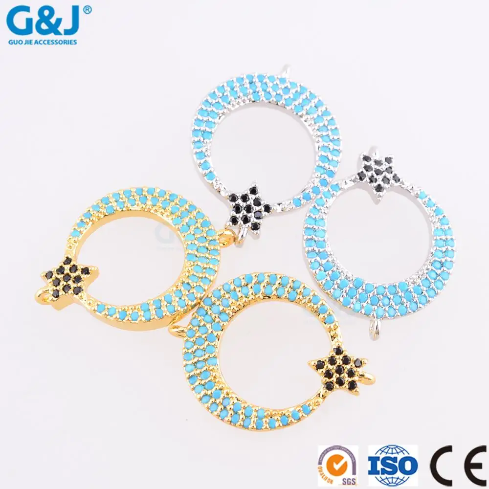 Guojie brand wholesale star cubic zircon micro pave jewelry necklace pendant