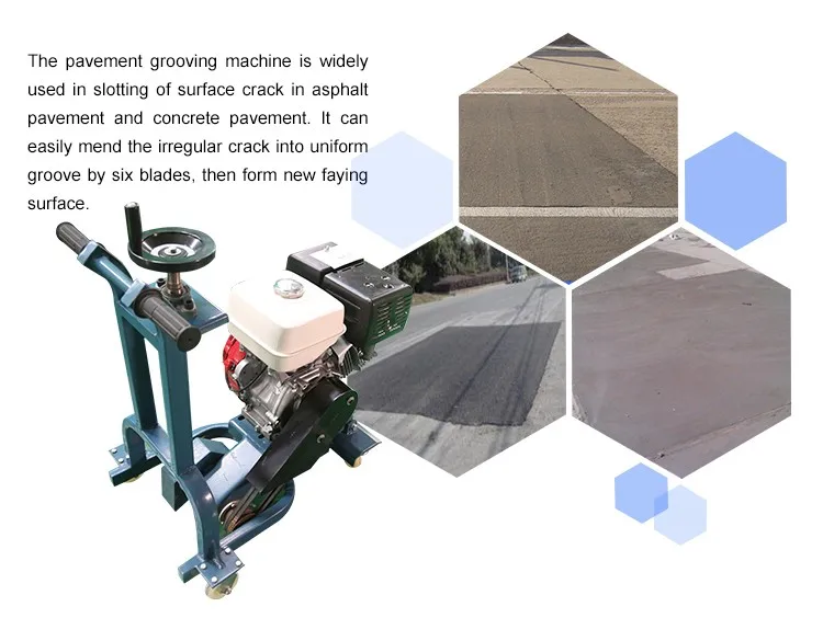 Micro concrete cutting machine adjustable asphalt road grooving machine