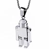 MECYLIFE Personalized Stainless Steel Jewelry Unisex Movable Pendentif Robot Pendant Necklace