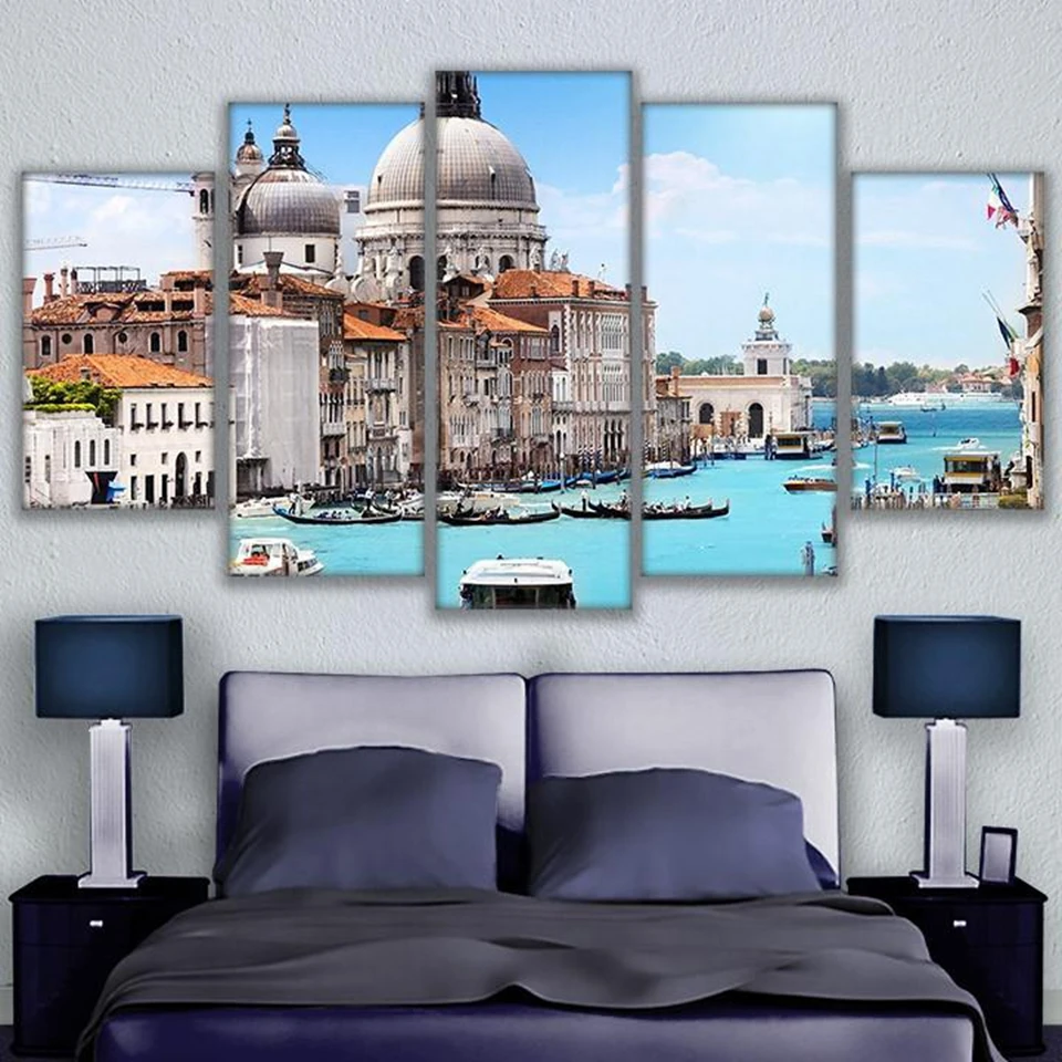 Gondola Ride In Rome Landscape Painting Aquatic City Poster