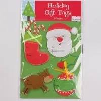 3d glitter gift tag with ribbon layer for holiday