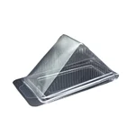Disposable clear PET plastic clamshell cake packaging box for sandwich cake