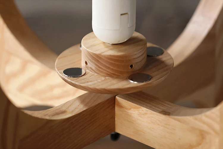 industrial style creative villa room decoration bedroom bedside white cloth wooden table lamp