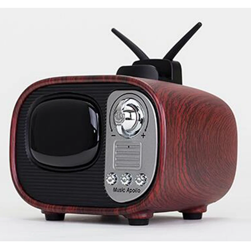 Creative retro TV shaped mini portable QI charging wireless speaker home - ANKUX.COM