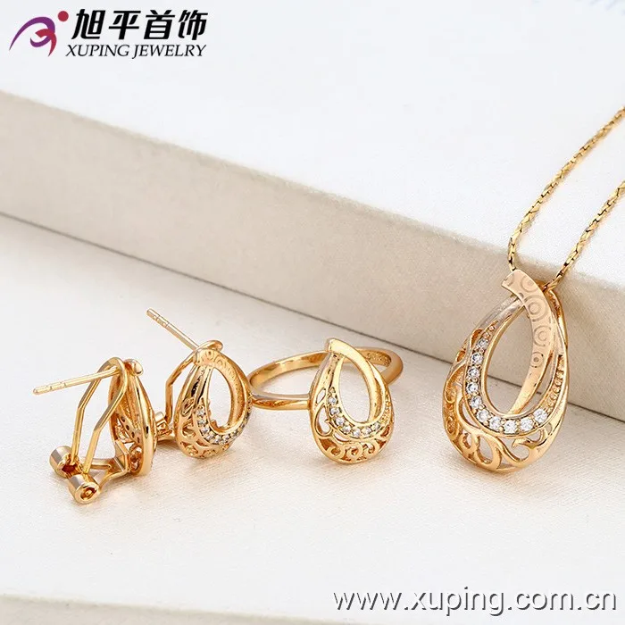 62976 Xuping Fashion China Wholesale 18k Charming Glass Gold Jewelry Set Buy China Wholesale
