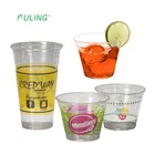 Printed custom logo plastik becher biodegradable clear lemonade juice plastic coffee tumbler cup