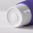 13oz 375cc purple take away mugs porcelain tube isolated silicone wrap logo lidded tumbler with silicone mug lid ceramic cup