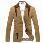 OEM Custom Fashion Casual Suit Korean 100% Cotton Contrast Color Men Blazer
