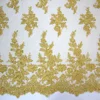 High quality hand beaded lace gold color tulle french net lace embroidery fabric HY0928-1
