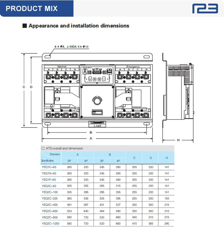 MCCB type Automatic Transfer Switch,intelligent type ATS, View MCCB