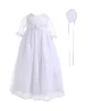 Professional Manufacturer Infant Vintage Girls Long Lace Baptism Dress White Christening Gown/Baby With Hat