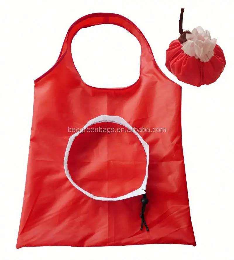 hot folding fruit shape reusable promotion folding nylon tote