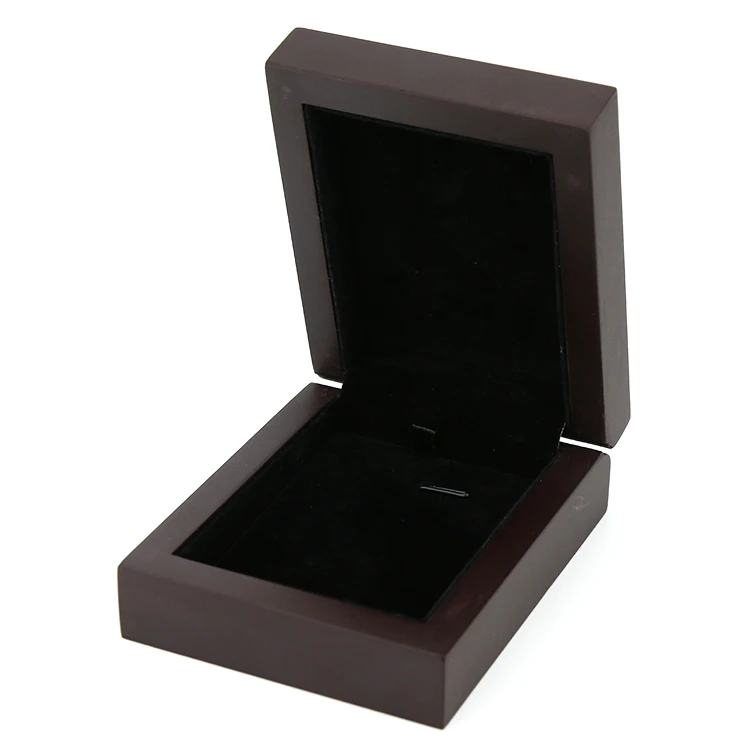 hot sale custom logo wooden velvet jewelry packaging box pendant