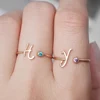 Personalized inlay cz diamond initial design h letter ring custom ring with letter design