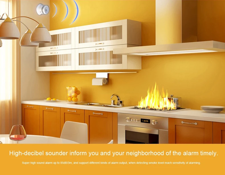 Heiman white zigbee min isize smart smoke detector - ANKUX.COM