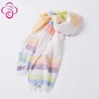 HIGH QUALITY polyester viscose scarf with tassel scarf Customized