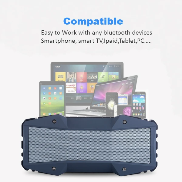 waterproof Army Green Ultra bluetooth speaker with 10W FM radio - ANKUX.COM