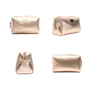 Fashion Cosmetic Bag Luxury Fashion Women Rose Gold Blank Pu Leather Cosmetic Bag Oem Make Up Pouch Bag