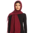 2019 Hot sale red pleated voile hijab chiffon