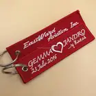 Custom Double Side Embroidery Tag Cheap Embroidered Keychain