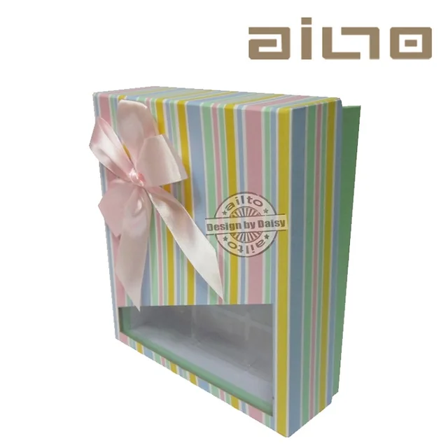 rectangle chocolate candy gift packaging box with bowknot