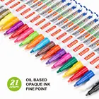 ZEYAR coloar Paint Marker Oil-based Valve Action Paint Pens, Fine Point Acrylic Tip, Multichem Ink , 21 colors, ZP1101