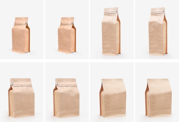 kraft paper coffee packaging bags with valve