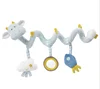 High quality cow design hanging rattle squeaky toy plush soft cow design baby bed toy light color soft baby toys