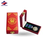 Longzhiyu 13years china supplier customised military medal german engraving star shape medal emblems ribbon bar