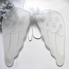 Large white glitter printing kids angel wing