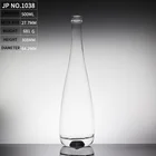glass bottle wholesale Empty Clear Flat shape wine Glass Bottle with Cap