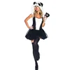 In stock Sexy Wolf Panda Black Tail And Hood Carnival Woman Fur Halloween mascot Party costume