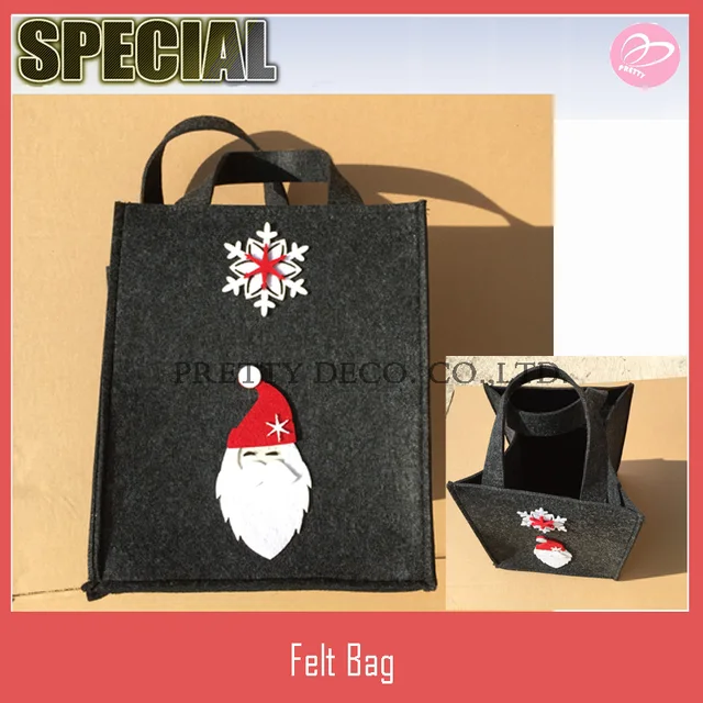 new fashion santa claus style grey felt chirstmas gift bags