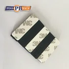 manufacturer China magnet badge 3M base sticker 45x13mm size metal black base rubber stronger magnetic for lapel pin badge