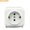 Factory price 16a 220v brass metal wall socket abs panel plug receptacle D series 64*64mm schuko socket