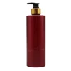 500ml tall round show gel packaging plastic PET bottle PET plastic cylinder red cosmetic container for shampoo body wash