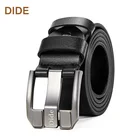 DIDE Men's Black 3.5 cm Width Cowhide Genuine Leather Custom Belts For Men