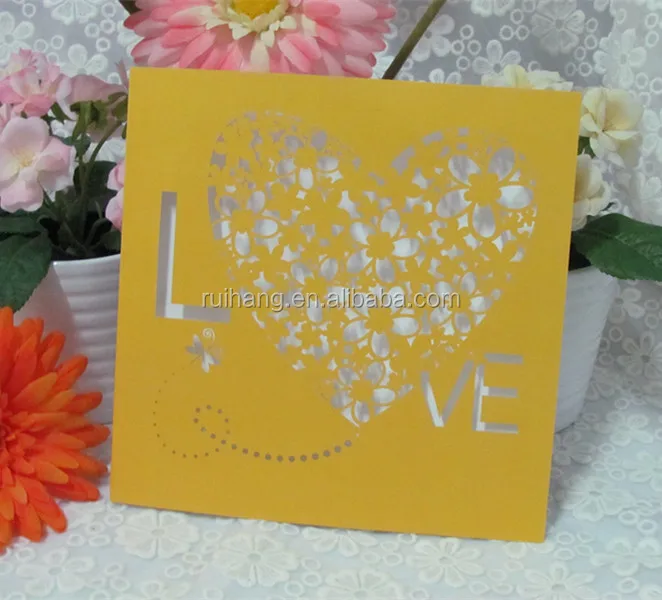 lovely laser cut birthday card wedding invitation